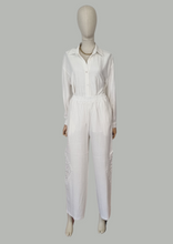 Load image into Gallery viewer, Set pantalon y camisa de lino blanco
