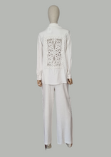 Load image into Gallery viewer, Set pantalon y camisa de lino blanco
