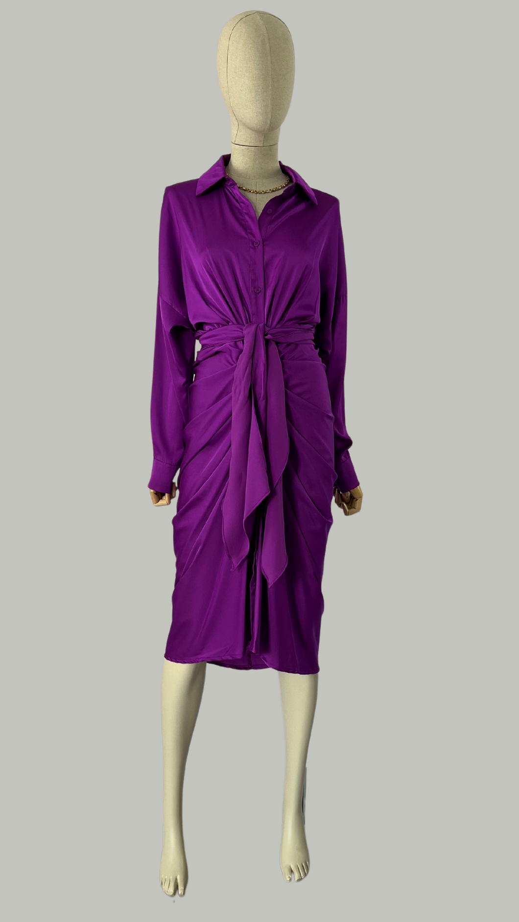 Vestido Drapeado Morado Claro