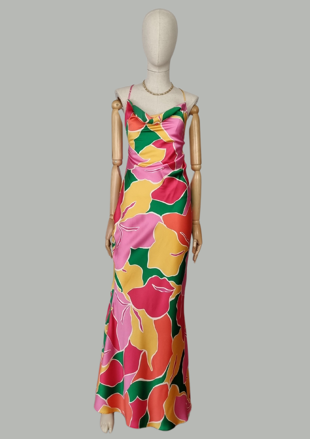 Vestido maxi tirantes multi