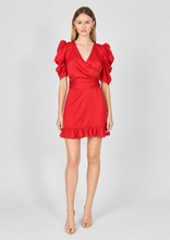 Cargar imagen en el visor de la galería, Vestido Rojo hombros abultados
