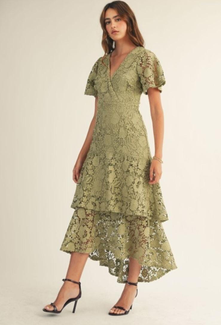 Green Crochet Dress
