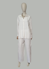 Load image into Gallery viewer, Set pantalon y camisa de lino blanco
