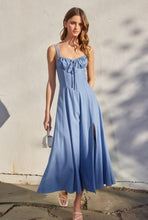 Load image into Gallery viewer, Blue Wrap Dress
