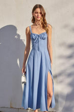Load image into Gallery viewer, Blue Wrap Dress

