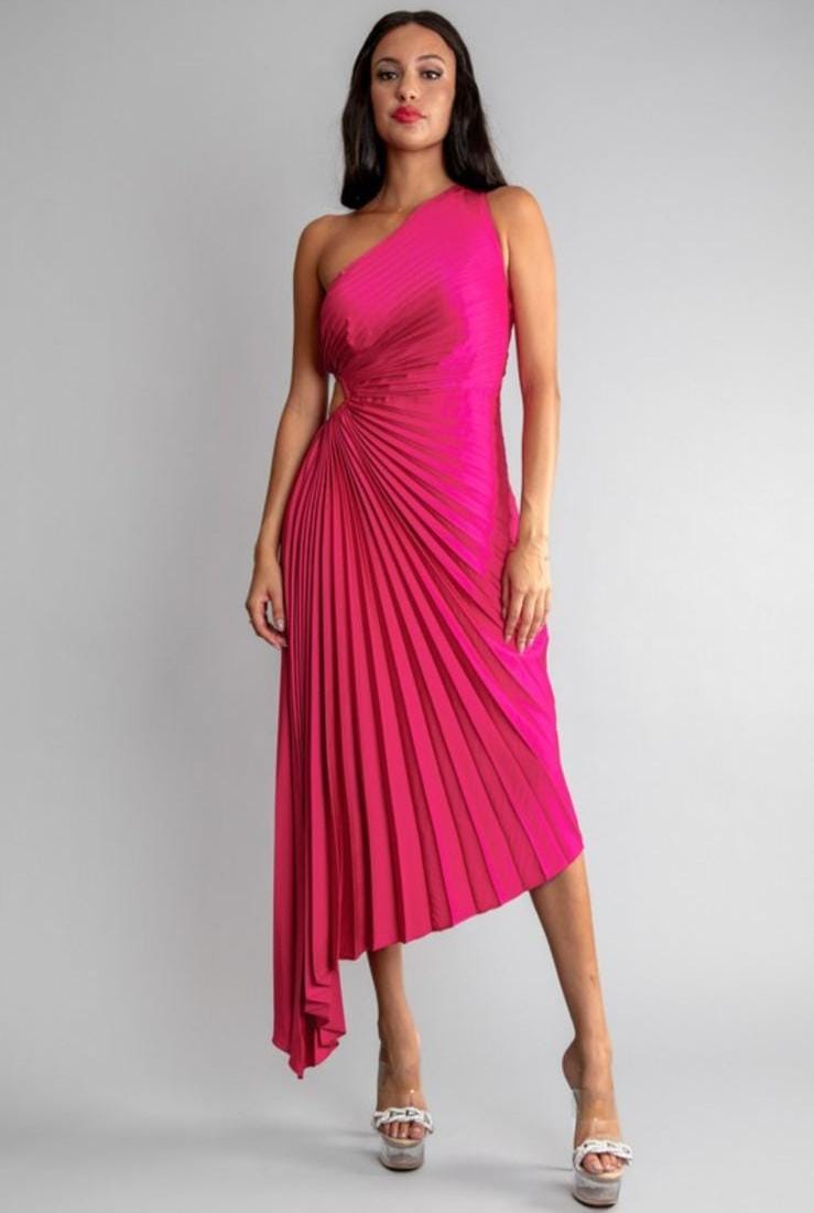 Pink Pleated Dress