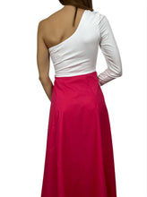 Cargar imagen en el visor de la galería, Vestido Bicolor Blusa Blanca/ Falda Rosa
